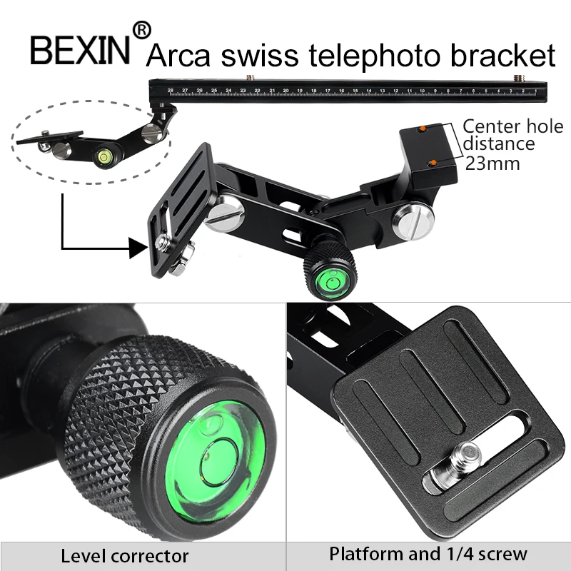 Long RRS ARCA SWISS camera tripod Quick Release Plate telephoto Lens Bracket support holder for Long Nodal Slide Rail Adapter