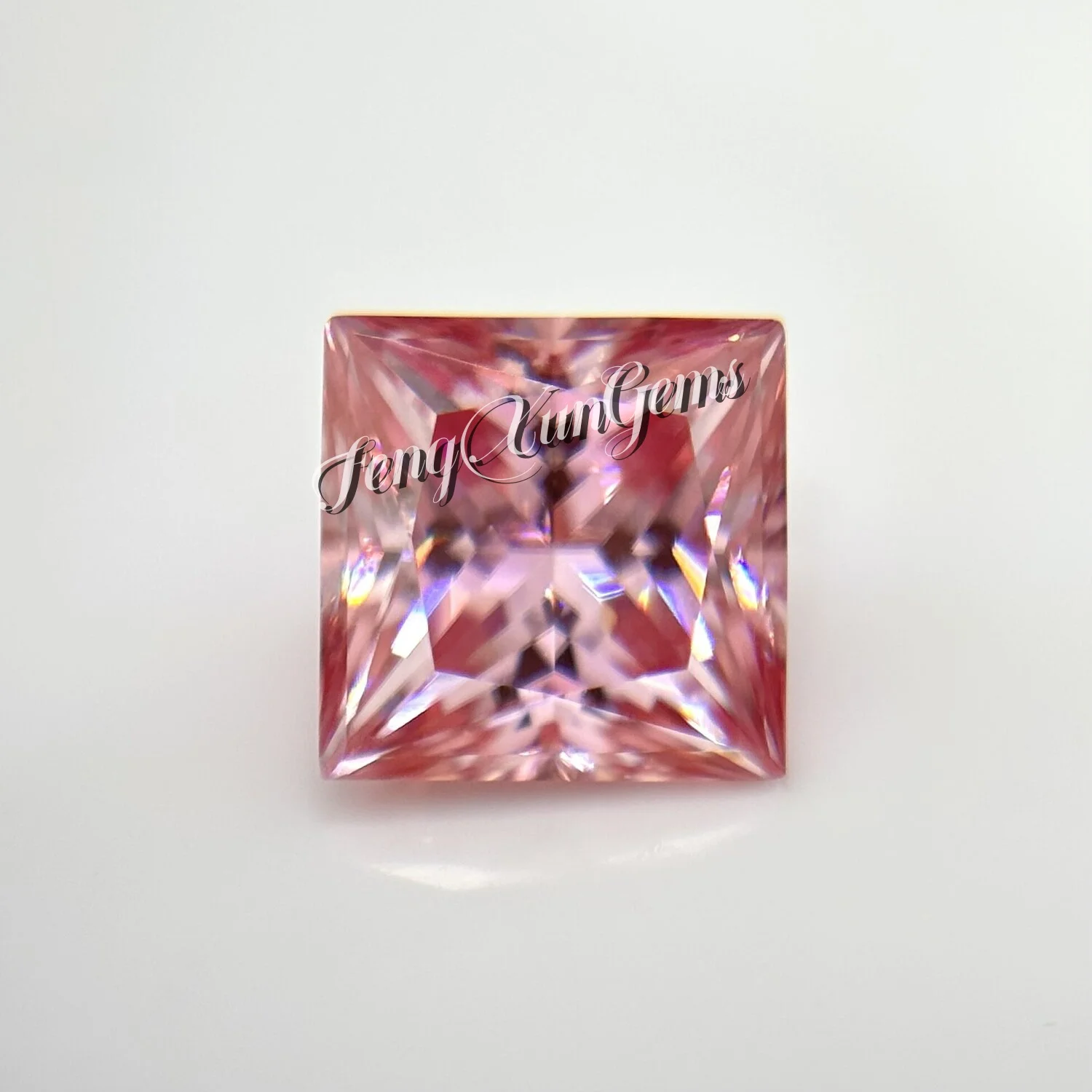 High Quality 0.3~6 ct Princess cut Moissanite Pass Diamonds Test VVS1 Clarity  with GRA Certificate Sakura Pink Loose Gemstone