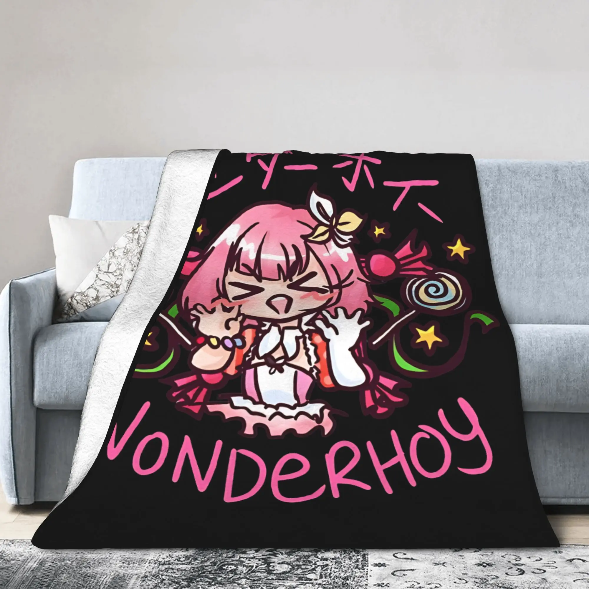 Chibi Emu Otori Blanket Fleece Spring/Autumn Singer Anime Breathable Soft Throw Blanket for Bedding Office Plush Thin Quilt