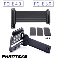 Phanteks GPU Extension Line Computer PCIe 3.0 4.0 X16 Riser Cable+Vertically VGA Card Bracket Suit 7 Slot Mount V-GPUKT Gen4 / 3