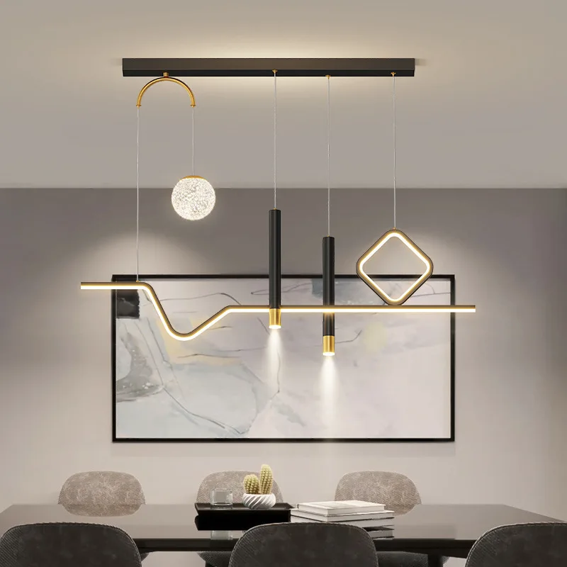 Modern Simple Led Chandelier Restaurant Lamp Creative Personality Dining Table Bar Counter Study Light Home Indoor Pendant Light