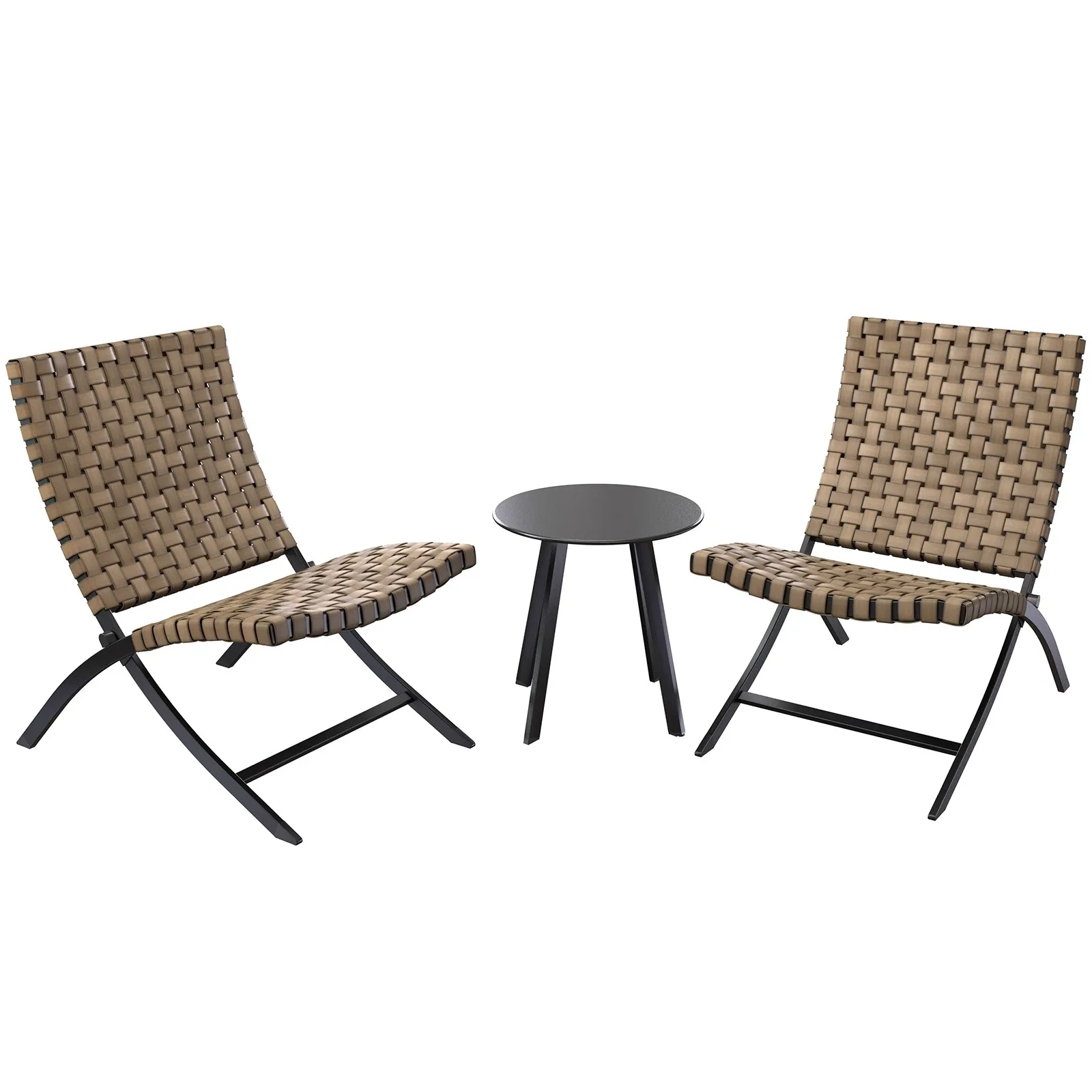 Outdoor balcony tables and chairs, courtyard tea tables and chairs, combination of one table, two chairs, rattan chairs