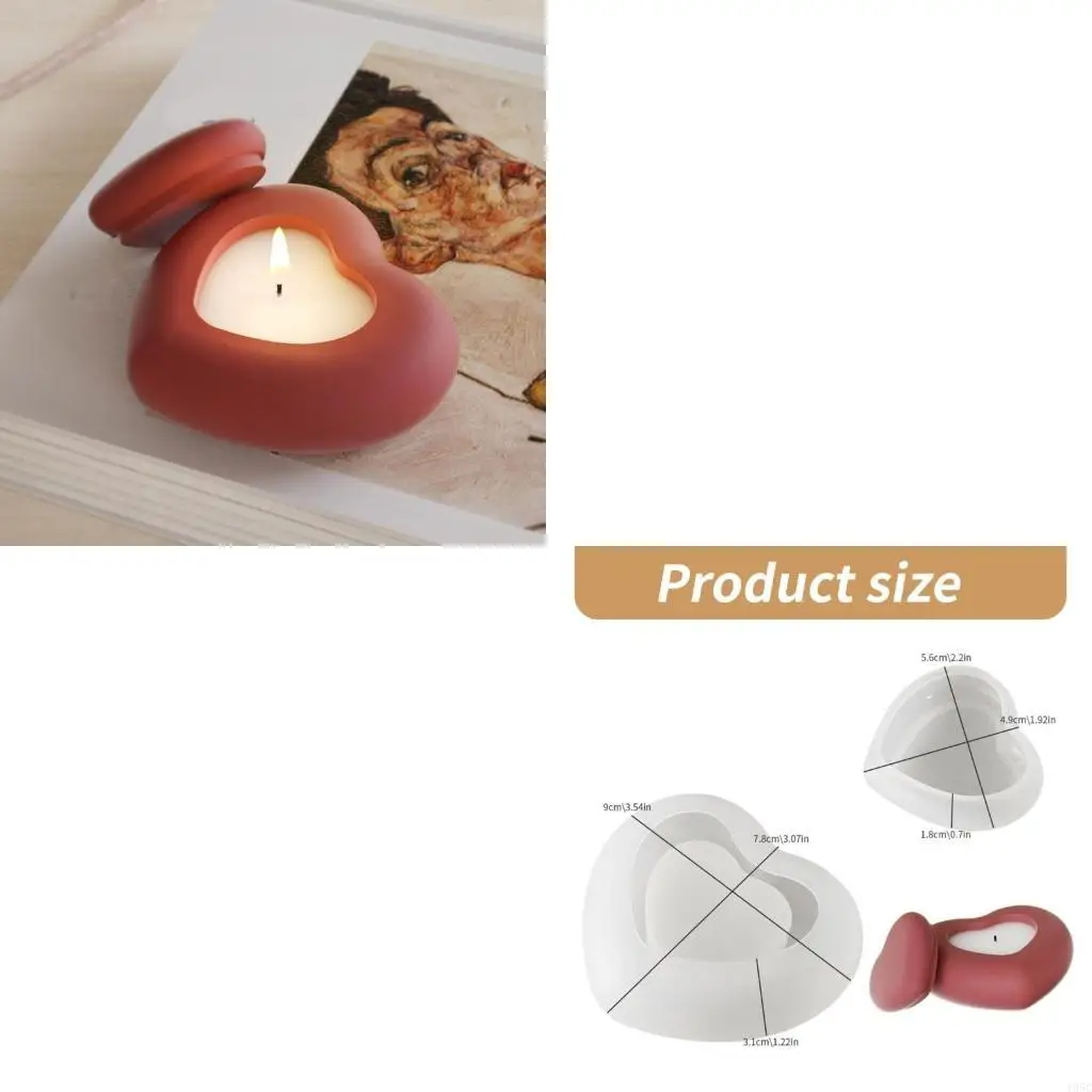 195C Practical Silicone Molds Home Decoration for Heart Shaped Keepsakes Box and Holders Special for Gifts Making