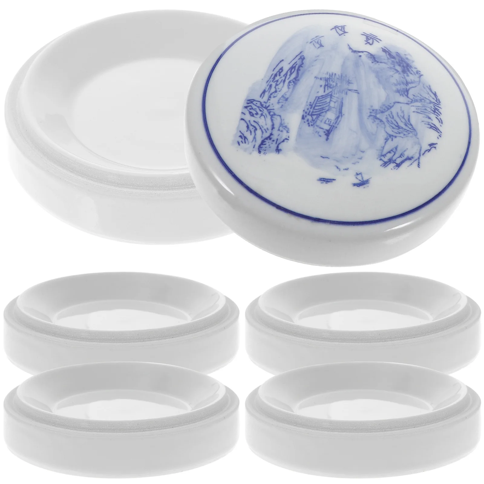 

1Set 5-Layer Ceramic Paint Mixing Trays Sturdy Durable Home Decor Practical Ink Dish Artist Diameter Suitable Hand Use