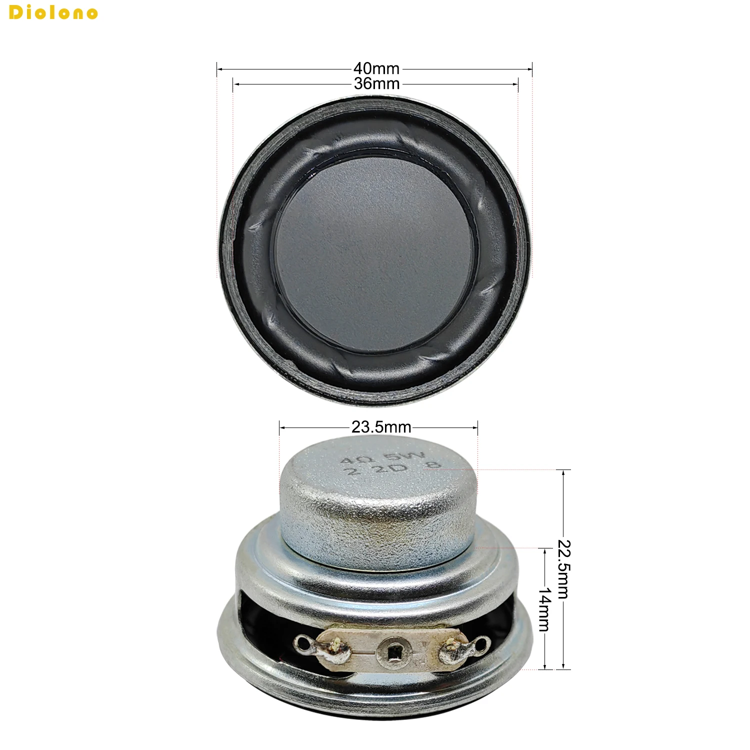 2pcs 4 Ohms 5W 40mm Round Loudspeaker 16 Core Dual Neodymium Magnetic Speaker 1.5 inch Acoustic Loudspeaker Stripe Edge
