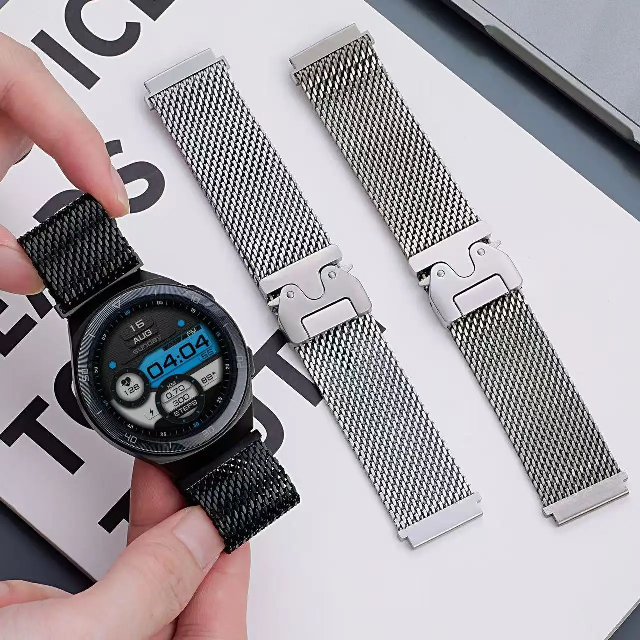 المظلة مشبك المغناطيسي حلقة الفرقة حزام لساعة هواوي D2 Smartwatch الأساور سوار الفولاذ المقاوم للصدأ لساعة هواوي D2