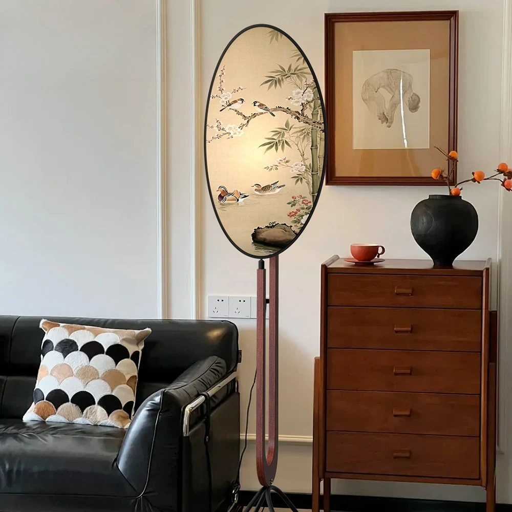 Song's aesthetics solid wood medieval lamp foreign trade new Chinese zen living room Song style Song dynasty lamp retro floor
