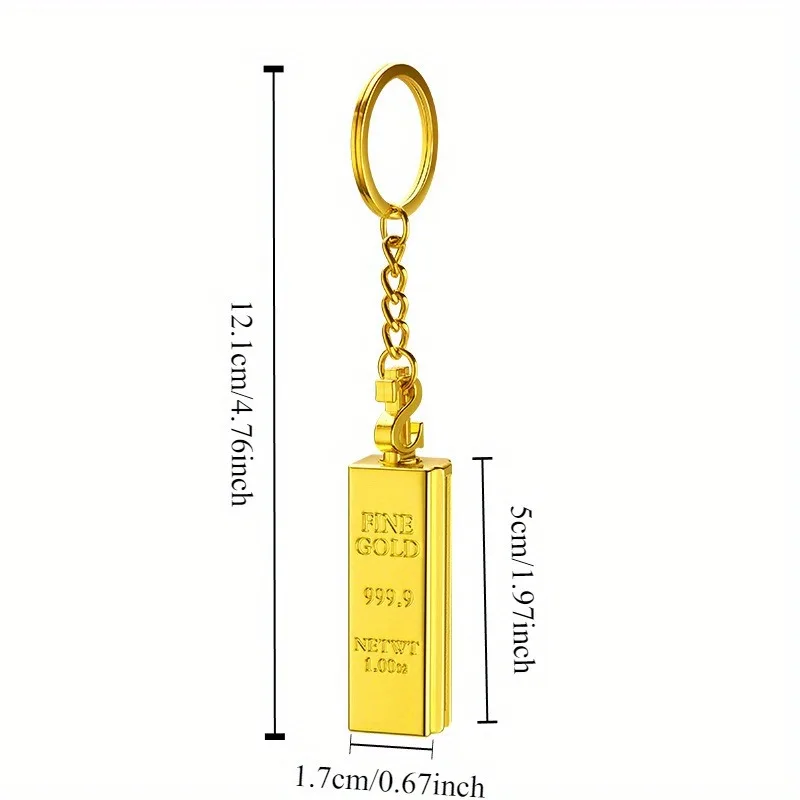 3pcs Golden Brick Permanent Match Lighter Reusable Times Keychain Matches Strikers Lighters Portable For BBQ Outdoor Camping