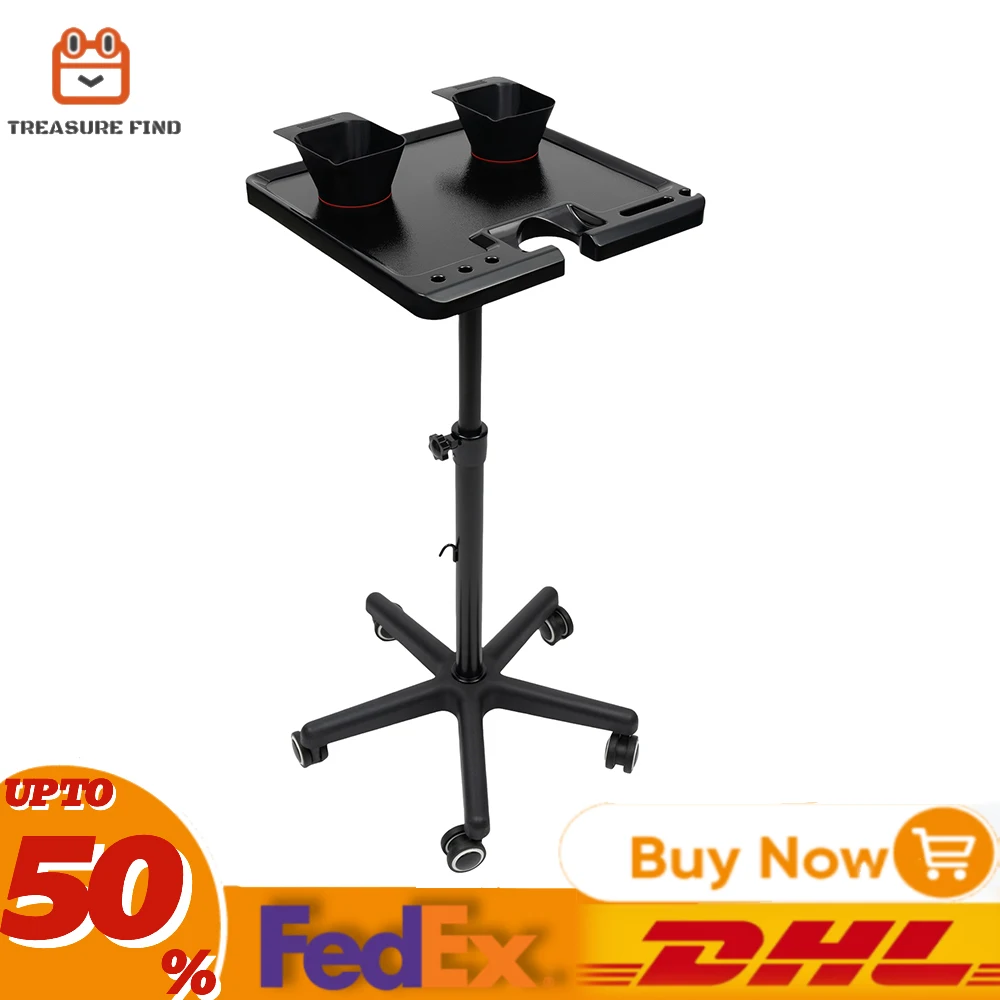 Salon Tray Cart Scalable Magnetic Suction  Rolling Salon Tray on Wheels Hair Stylist Professional Instrument Mobile Stand Tray