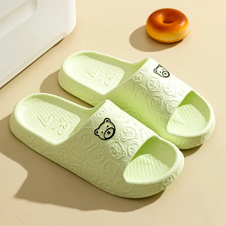 Summer Women Casual Slippers Cute Bear Indoor Soft Sole Outdoor Non-slip Air Cushion Lightness Men Fashion Flat Shoes image 4