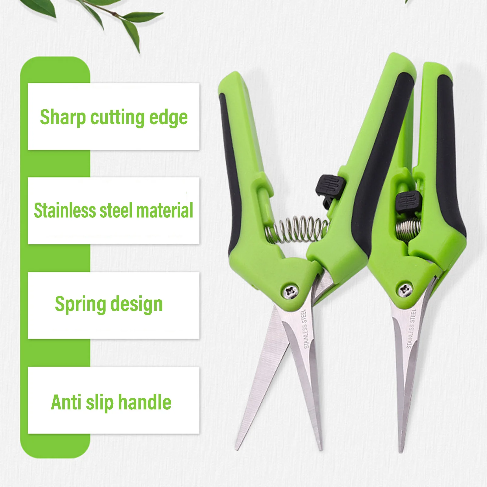 Garden Stainless Steel Flower Scissors Pruning Fruit Pruning Grape Pruning Straight Head Gardening Scissors Pruning Flowers