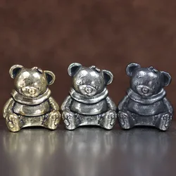 Cute Sitting Bear Brass Knife Bead EDC DIY Paracord Woven Bracelet Lanyard Pendants Accessories Outdoor Tool Hangings Trinkets