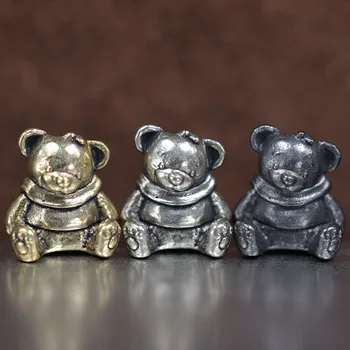 Śliczny siedzący niedźwiedź mosiężny nóż koralik EDC DIY Paracord tkana bransoletka smycz wisiorki akcesoria narzędzia zewnętrzne zawieszki bibeloty