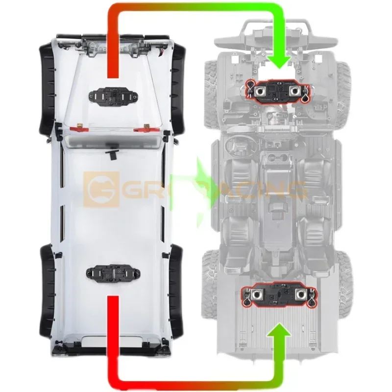 Soporte de poste de columna de carcasa de carrocería de coche Invisible magnético para 1/10 Trxs Trx4 Trx6 G63 Scx10 piezas de camión de control remoto accesorios de actualización