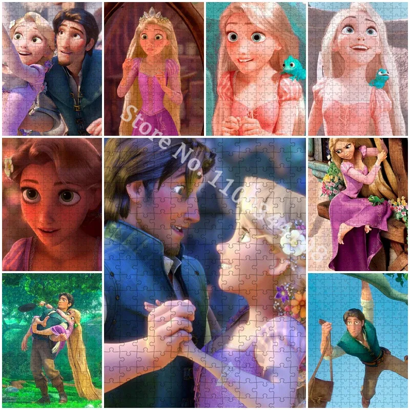 Tangled Disney Movie Pictures Jigsaw Puzzles for Adults Cartoon Puzzle Toys Kids Educational Intellectual Fun Games