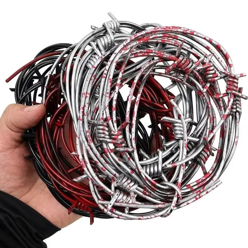 Barbed Wire Halloween Prop For Fence Decoration Simulation Fake Barbed Wires Haunted House Party Favor Backgroun Spooky