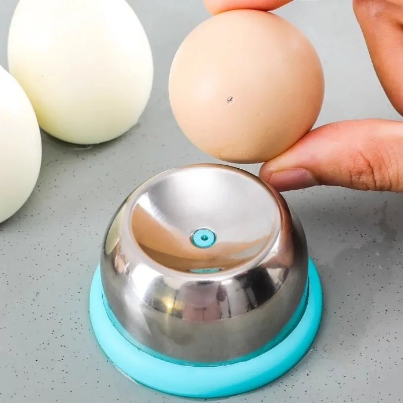 

1 шт., домашний кухонный перфоратор для яиц из нержавеющей стали, ручной ручной пресс, инструмент с пластиковой основой для изготовления вареных яиц, кухонный гаджет