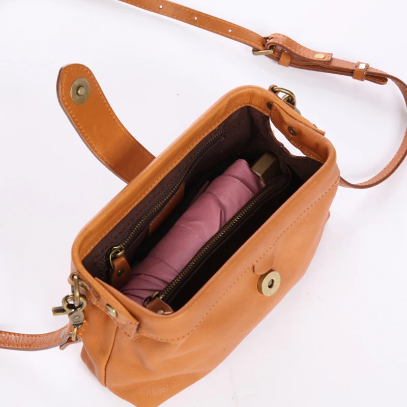 MOTAORA Leather Women\'s Handbag Retro Cowhide 5 Solid Color Versatile Shoulder & Crossbody Bags Ladies Vintage Mobile Phone Bags