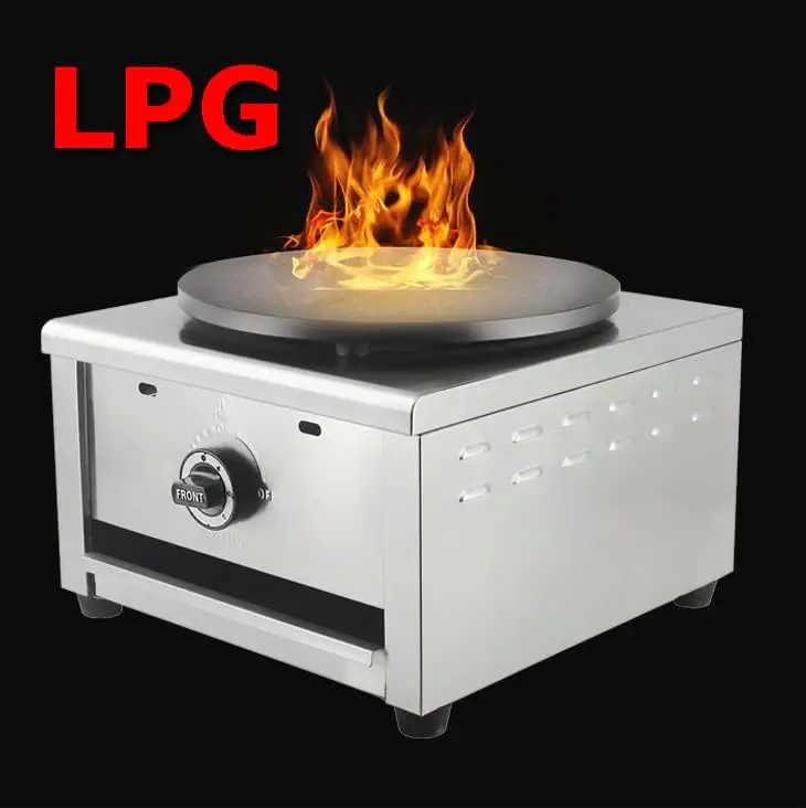 Commercial Gas Crepe Makers เครื่อง LPG แก๊สเครื่องแพนเค้ก Griddle Maker เครื่องวาล์วความดันต่ําสําหรับ Blintzes, ไข่