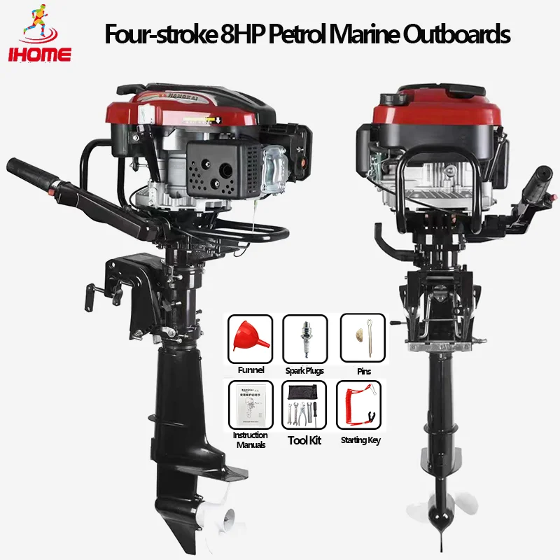 

Four Stroke 8.0 Hp Air-cooling Petrol Marine Outboards F-N-R Assault Boat Engines Propellers Flush Motor Boat Outboards