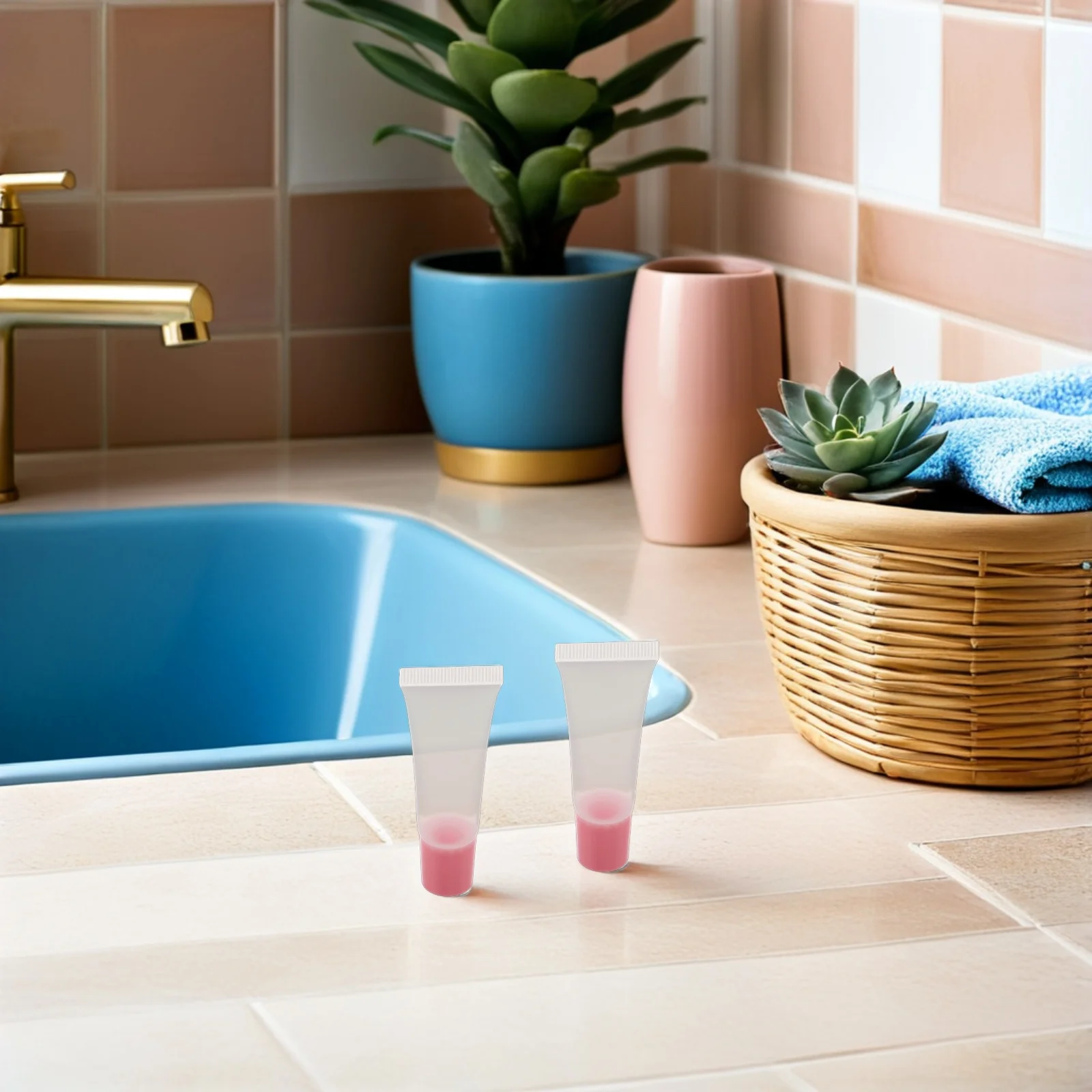 20 قطعة أنابيب ملمع الشفاه الشفافة حاويات بلسم الشفاه البلاستيكية الفارغة القابلة لإعادة الملء تصميم مانع للتسرب لمستلزمات السفر ذاتية الصنع #5