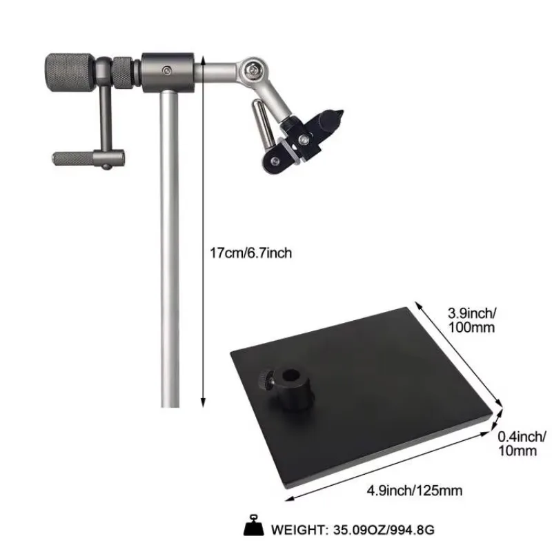 Professional True Rotary Fly Fishing Tying Vise Two Ball Bearings Heavy Pedestal Base  26 To 4/0 Hook Sizes B06