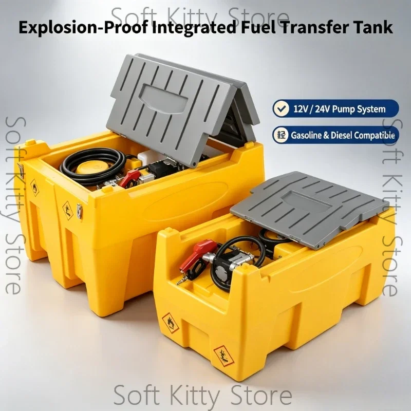 Mobile Truck Refueling Plastic Tank Built-in Electric Pump Explosion Proof Portable Diesel Fuel Dispenser Unit