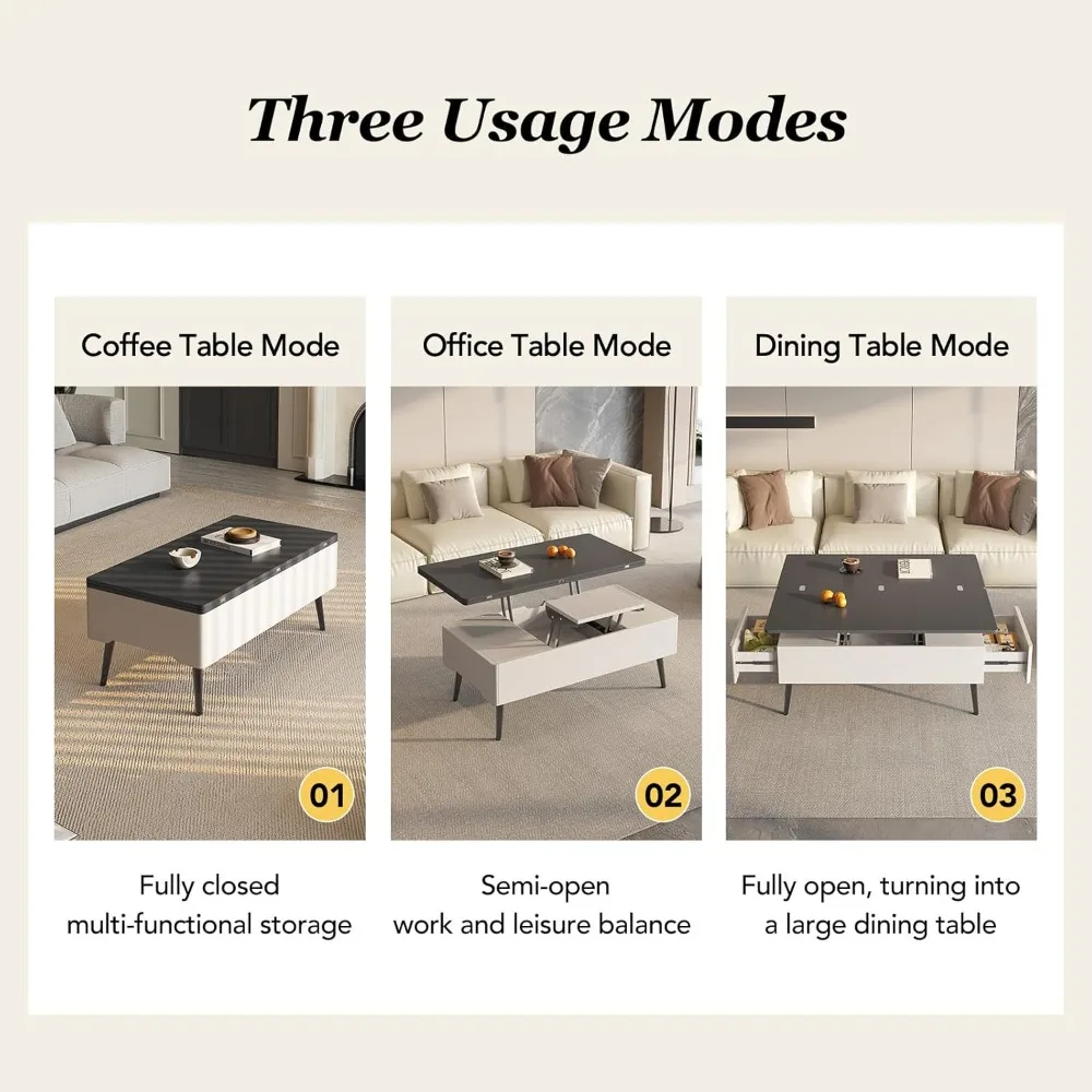 Customized.Lifting Coffee Table with Storage Hidden Compartment Lift Top Center Table Extendable 3 in 1 Multi-Function Table for