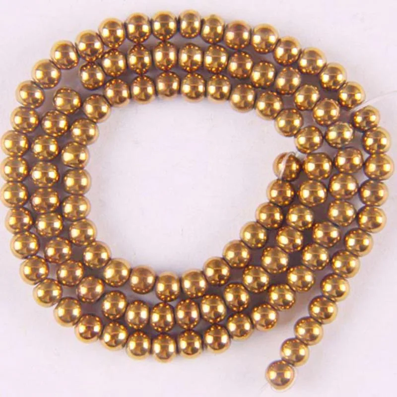 4MM Magnetic Hematite Round Loose Beads Strand 15.5 Inch Jewelry Making B101