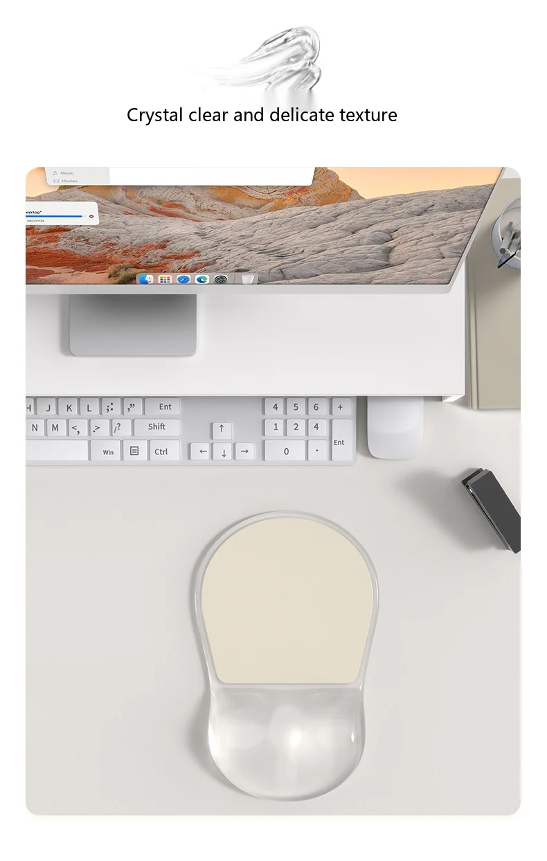 Transparente Silikon-Handgelenkauflage Mauspad Kristall Ergonomische Schreibtischunterlage für Büro und Gaming 12 Farboptionen – Detail 7