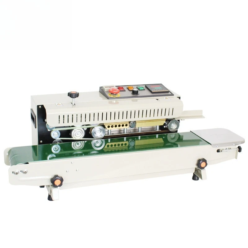 Commercial Continuous Film Sealing Machine for Aluminum Foil Mooncake Plastic Kraft Bags with Date Printing Small Bag Sealer