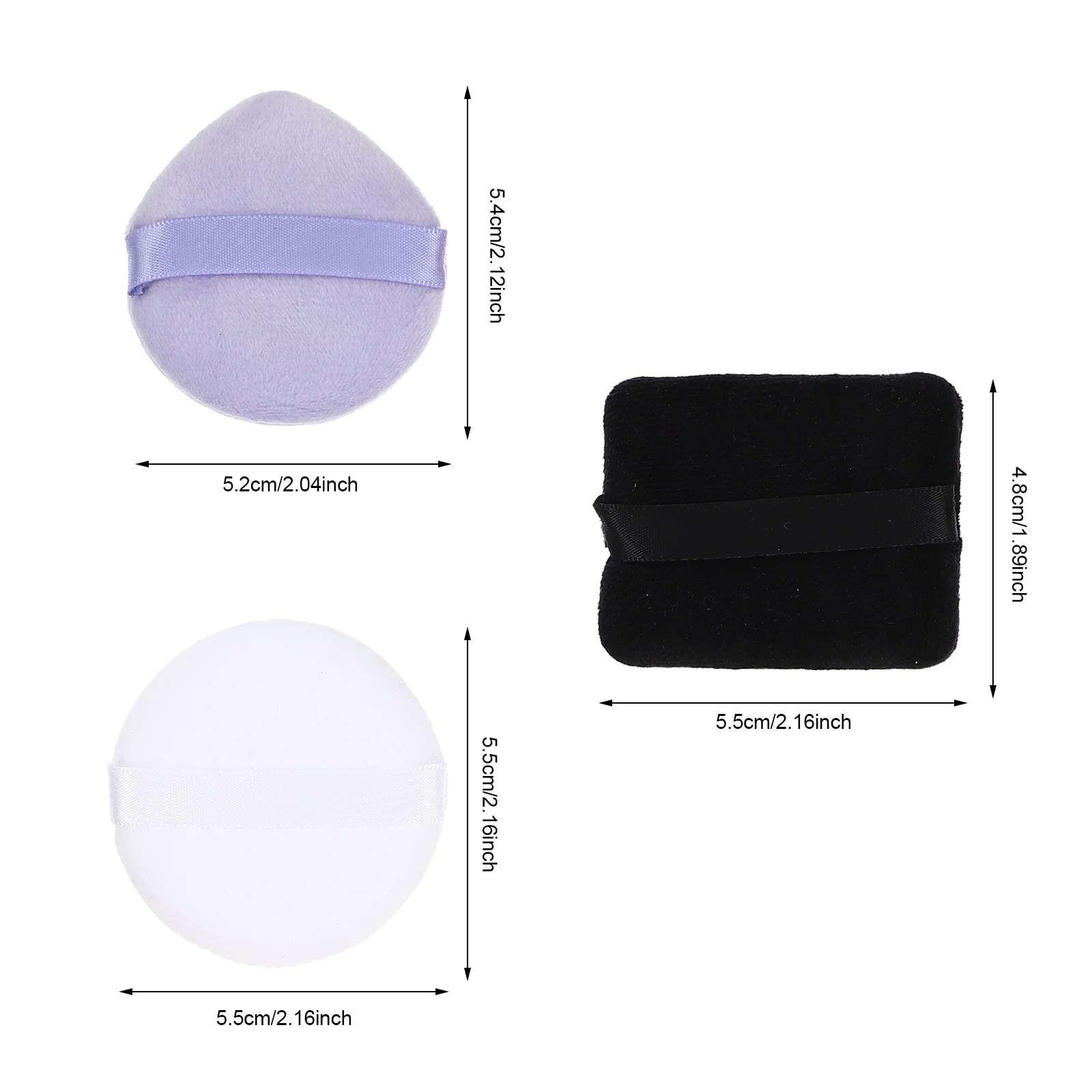 Conjunto de 6 peças de esponjas faciais, almofadas de maquiagem práticas e duráveis para pó solto, fáceis de limpar e usar como lindos presentes para amigos