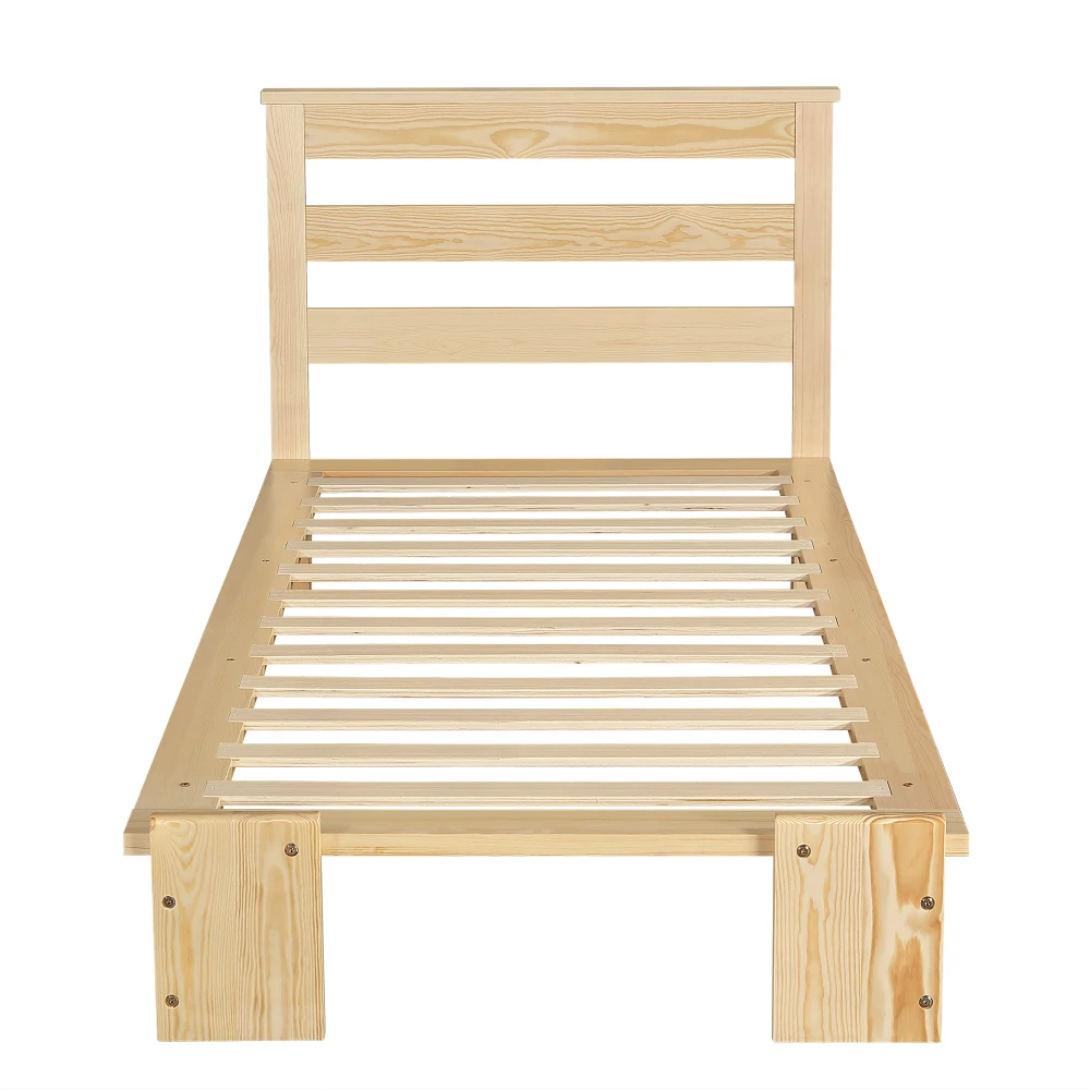 PINGGO Samtbezogenes Einzelbett für Kinder, weiche Rückenlehne, stabiler Rahmen, 90 x 200 cm, Bettgestell aus Kiefernholz, Schaumstoff und Sperrholz, ohne Matratze – Detail 14