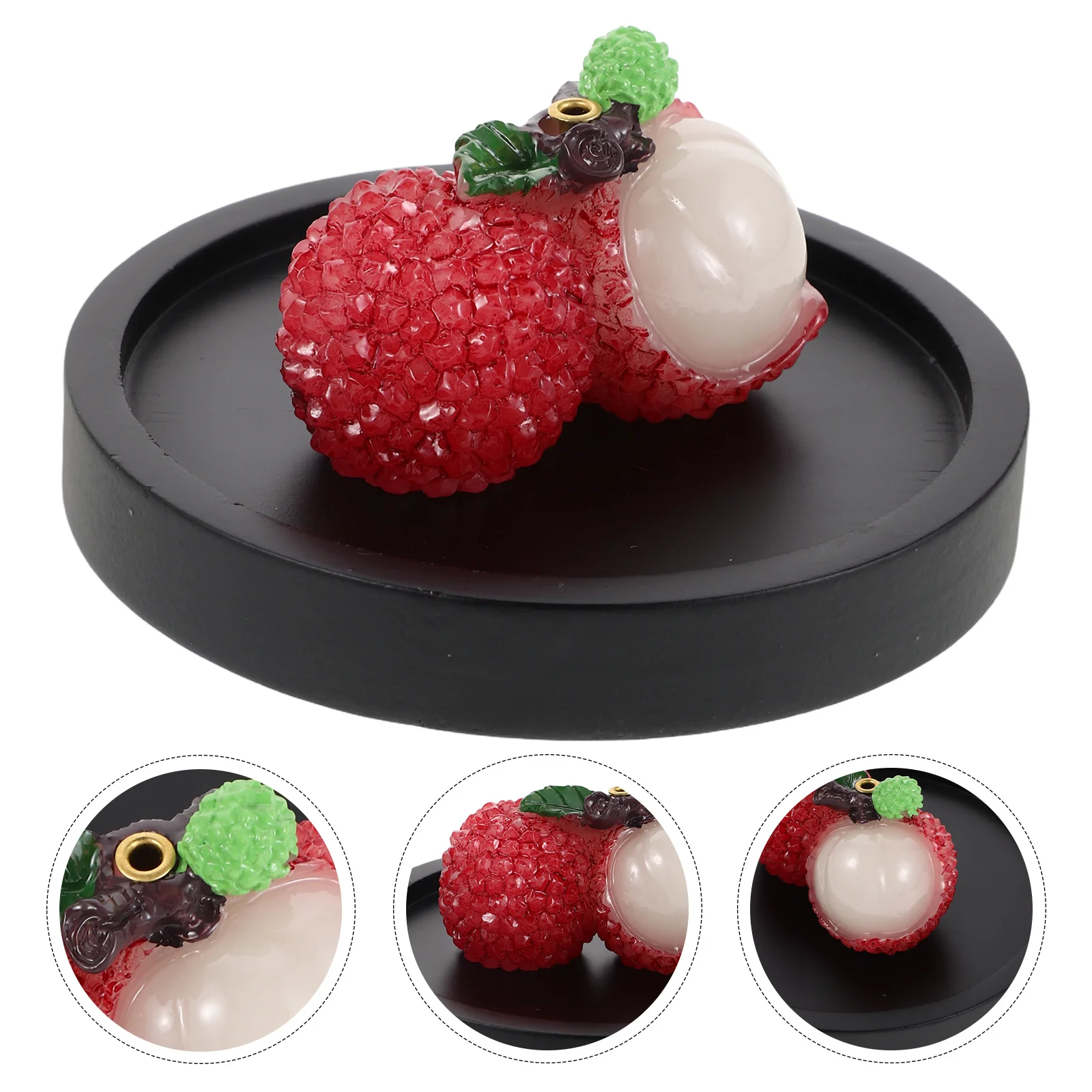

Resin Lychee Incense Holder Bamboo Tray Ash Catcher Household Indoor Tea Table Aromatherapy Ornament Insence Stick Holder