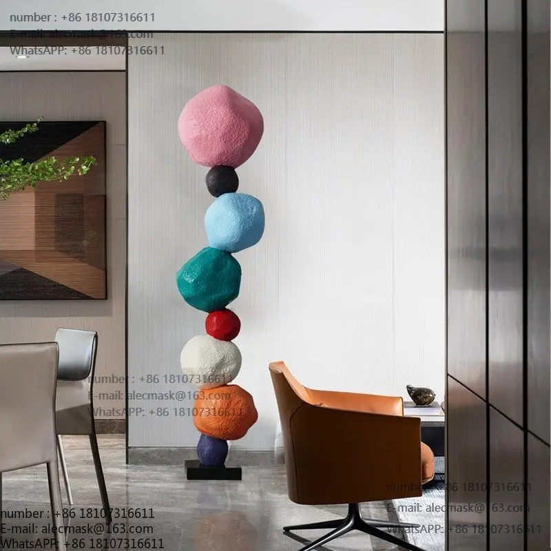 

Modern minimalist creative color stone abstract floor sculpture hotel model room living room home decoration ornament
