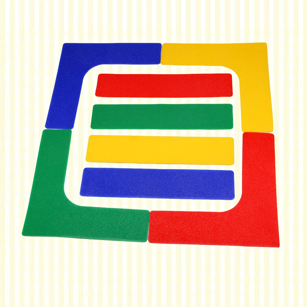 8 قطعة ملصقات خط التنس الأرضية مادة متينة صديقة للبيئة سطح مضاد للانزلاق رؤية عالية علامات المحكمة الداخلية والخارجية