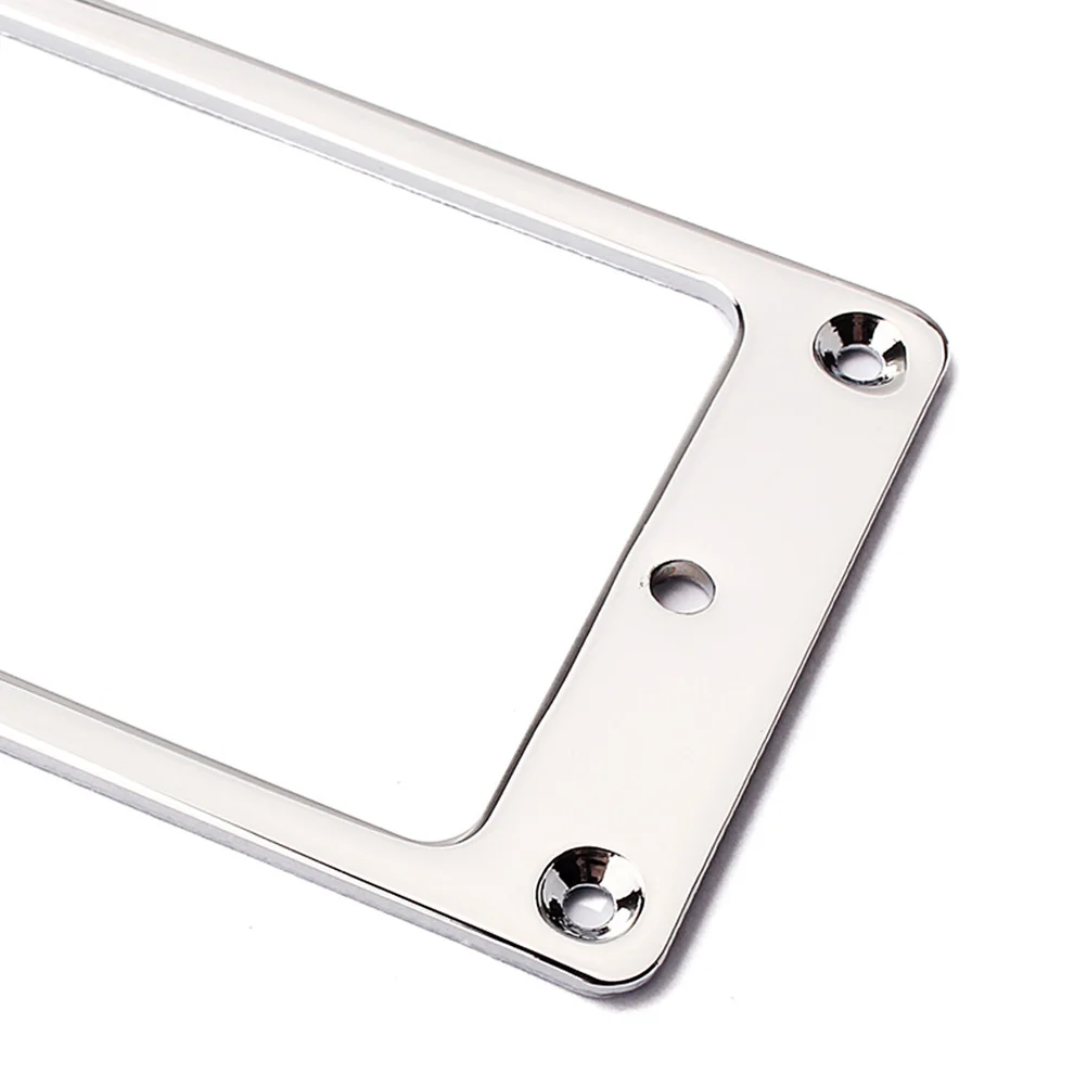 

2Pcs Double Pickup Rings Metal Humbucker Mounting Frames 92x46mm Flat Base for Guitar Hole Edges Cover Silver Finish with