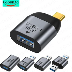 Metalowy Adapter USB C 3.1 OTG 10gbps szybki Transfer danych type-c 3A konwerter ładowania dla Samsung Xiaomi dla Macbook Pro Tablet