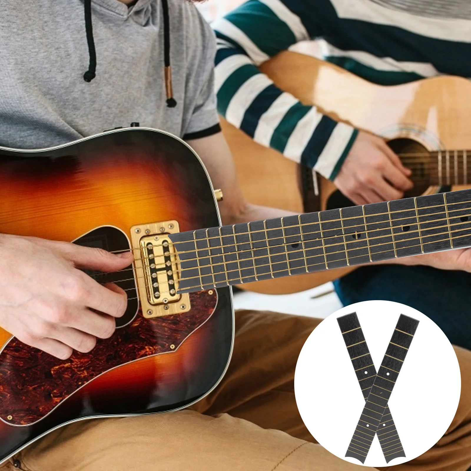 

2 Pcs Ukulele Guitar Parts Replacement ABS Fretboard Replacements Stable Easy Install Guitar Accessory