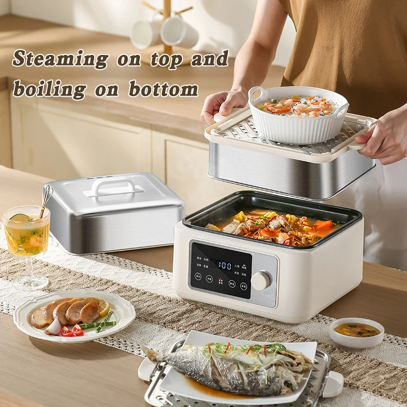 YUEDISI Custom 220V/110V Fast Heating Pot Multifunctional Large Steam Cooker Stainless Steel Steamer Electric Food Steamer