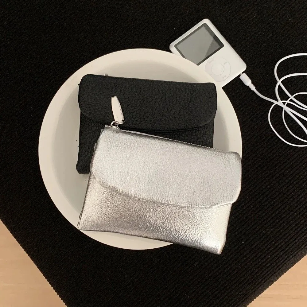 محافظ قصيرة بسحاب أنيقة بلون سادة وسعة كبيرة ومحفظة للعملات المعدنية وحامل بطاقات من الجلد الناعم للنساء #2