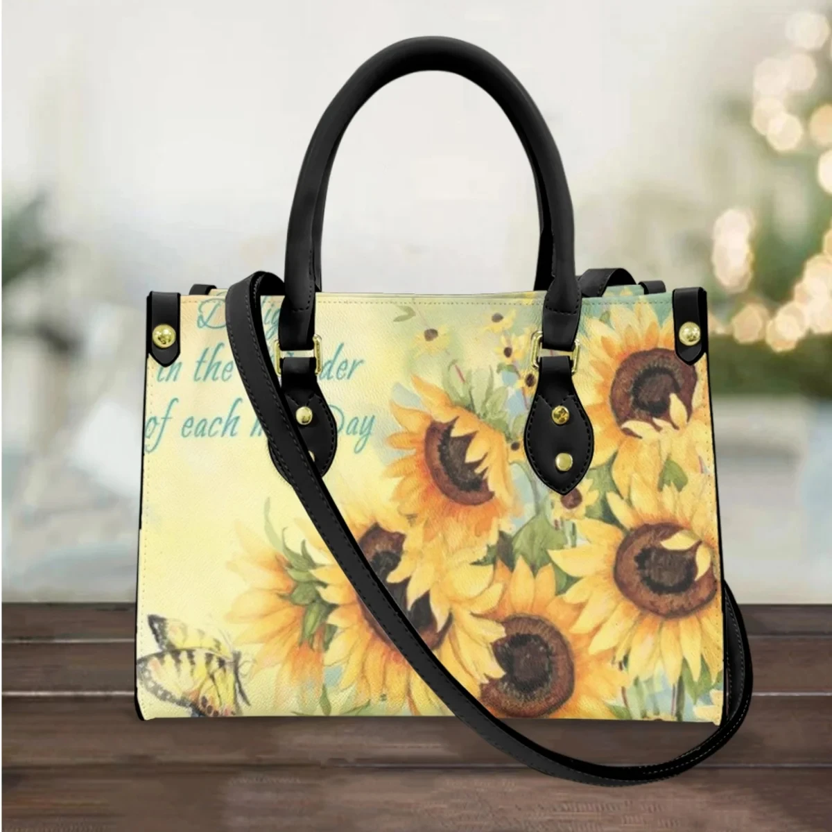 Bible Sunflower Vintage Designer Women Shoulder Bag High Quality Fashion Girls Handbag Gift Top Handle PU Leather Messenger Bag