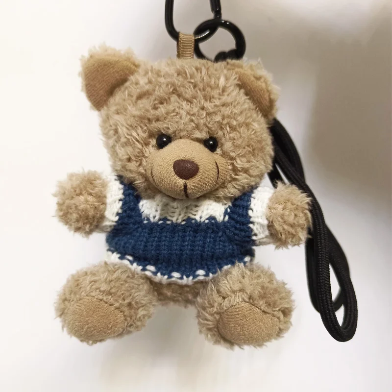 

Kawaii Goggles Pilot Bear Keychain Plush Brown Bear With Lovely Glasses Fashionable Bag Pendant Couple Keyrings