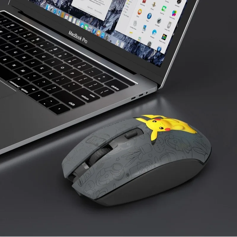 ポケモンテーマワイヤレス-bluetooth-マウス漫画ピカチュウアニメパターンサイレントデュアルモードマウス-mac-ノートブックデスクトップコンピュータ用