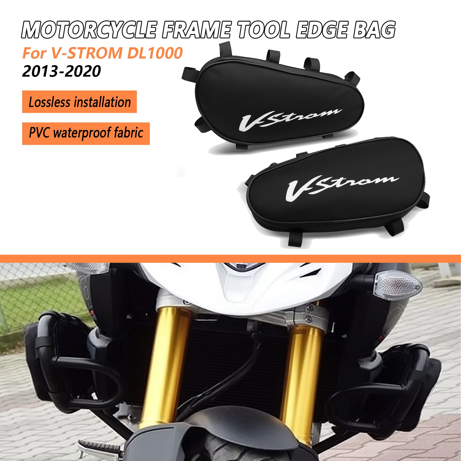 

V STROM DL1000 2020 Accessories Bumper Repair Tool Placement Bag V-STROM DL 1000 2013-2020 Frame Crash Bars Waterproof Bag