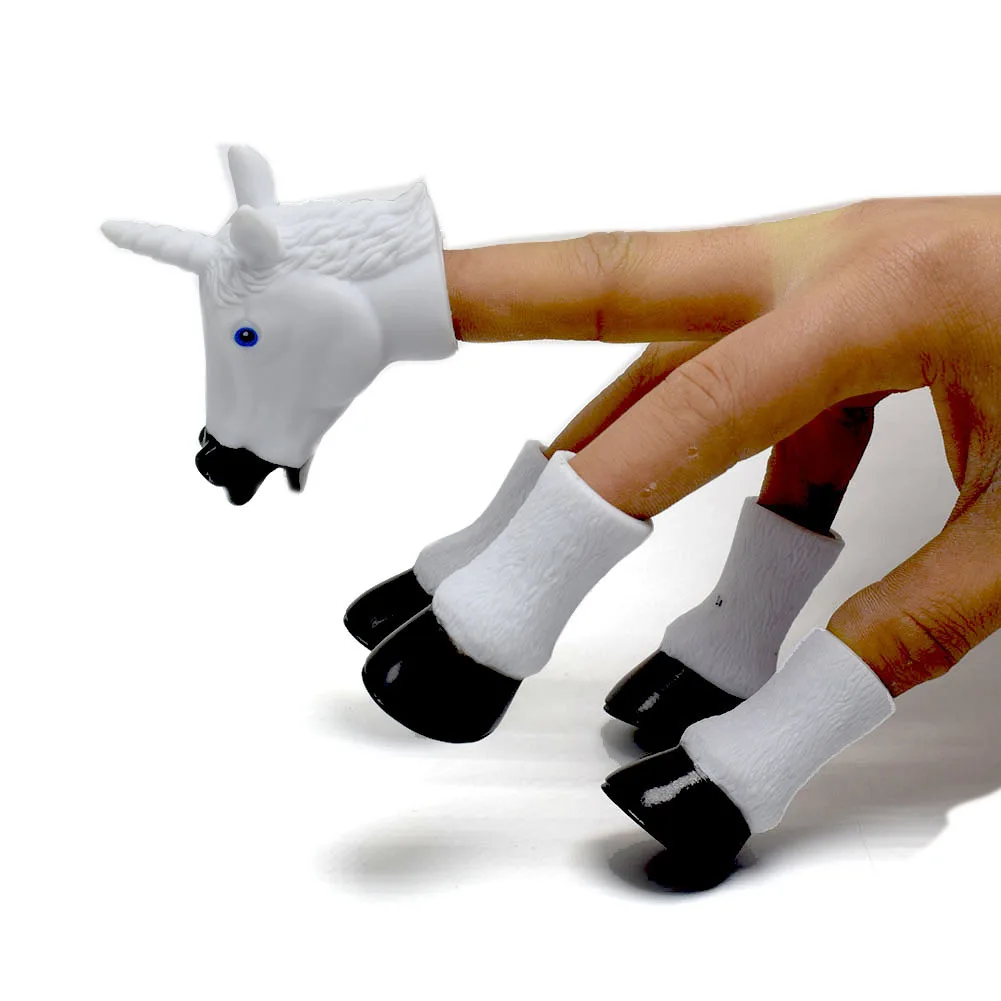 New Funny Four-legged Hoof Unicorn Pegasus Finger Finger Puppet Toys Storytelling Children's Educational Toys Finger Puppet Toys