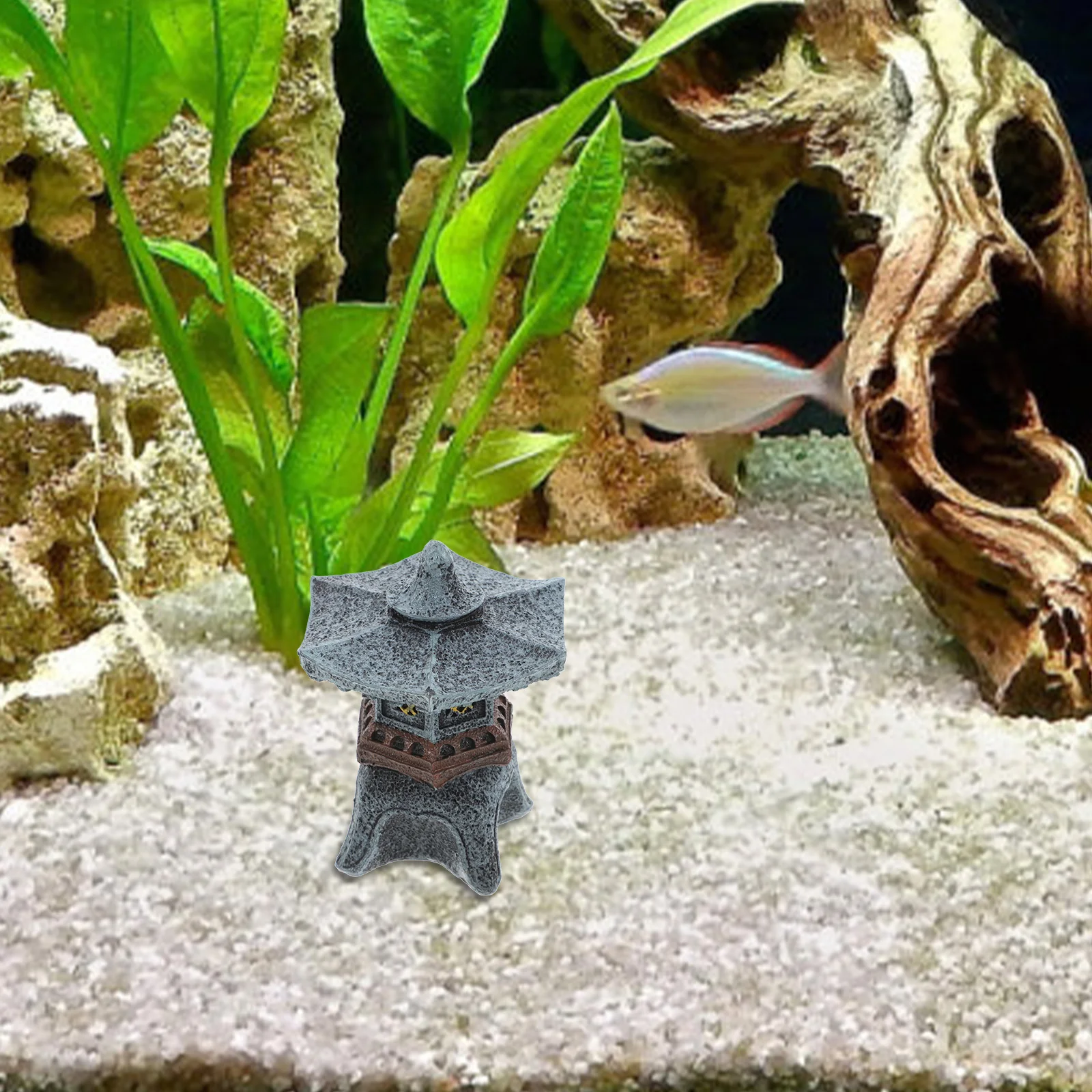 

Miniature Pavilion Statue Garden Decoration Desktop Ornament Fish Tank Bonsai Micro Landscape Resin Hand Carved Serene