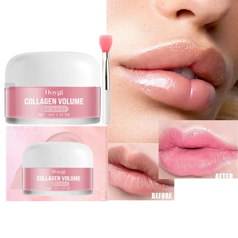 

Collagen Lip Balm Volumizing Lip Balm To Reduce Lip Wrinkles And Remove Dead Skin Cells Moisturizing Lip Mask With Lip Brush
