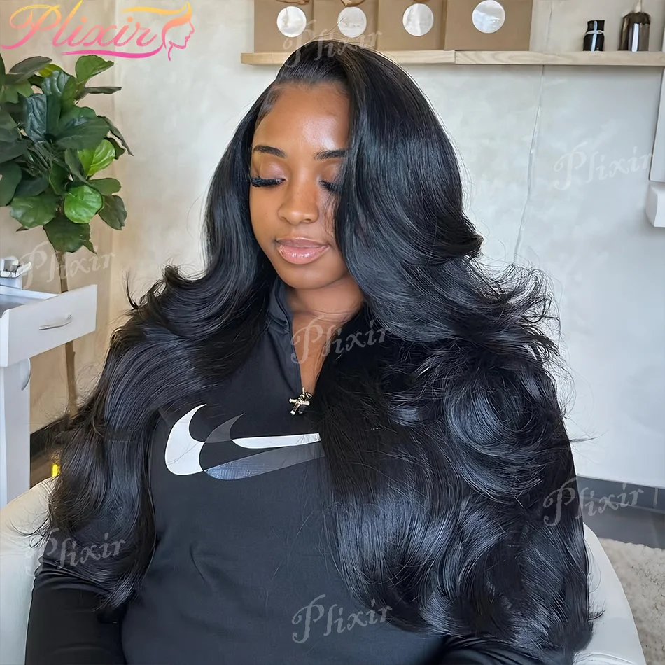 

30-дюймовый черный объемный парик из человеческих волос 13X6 Hd, кружевной фронтальный парик 13X4, предварительно сорванный парик спереди, 100% натуральный бразильский для женщин