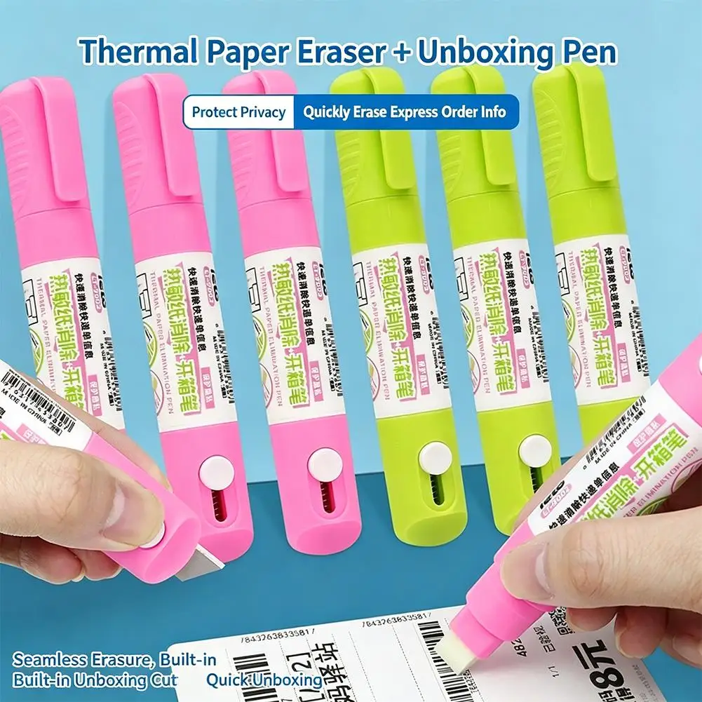 2 In 1 Thermal Paper Correction Fluid with Unboxing Knife Durable Thermal Paper Data Identity Protection Fluid Eraser Box Opener